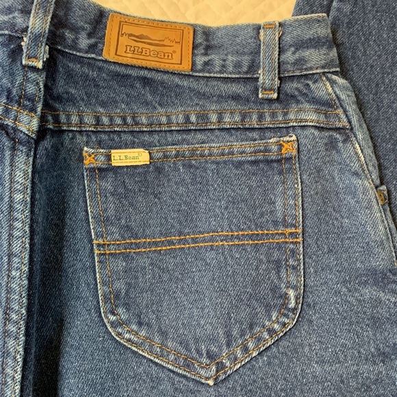 VTG L.L. Bean Flannel Lined Boyfriend Style Jeans, Red Tartan Plaid, Women’s 12 - Picture 9 of 16